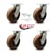 Service Caster 10'' Heavy Duty High Temp Phenolic Swivel Caster Set with 2 Swivel Locks, 4PK CRAN-SCC-KP92S1030-PHRHT-BSL-2-S-2 - alternate 6